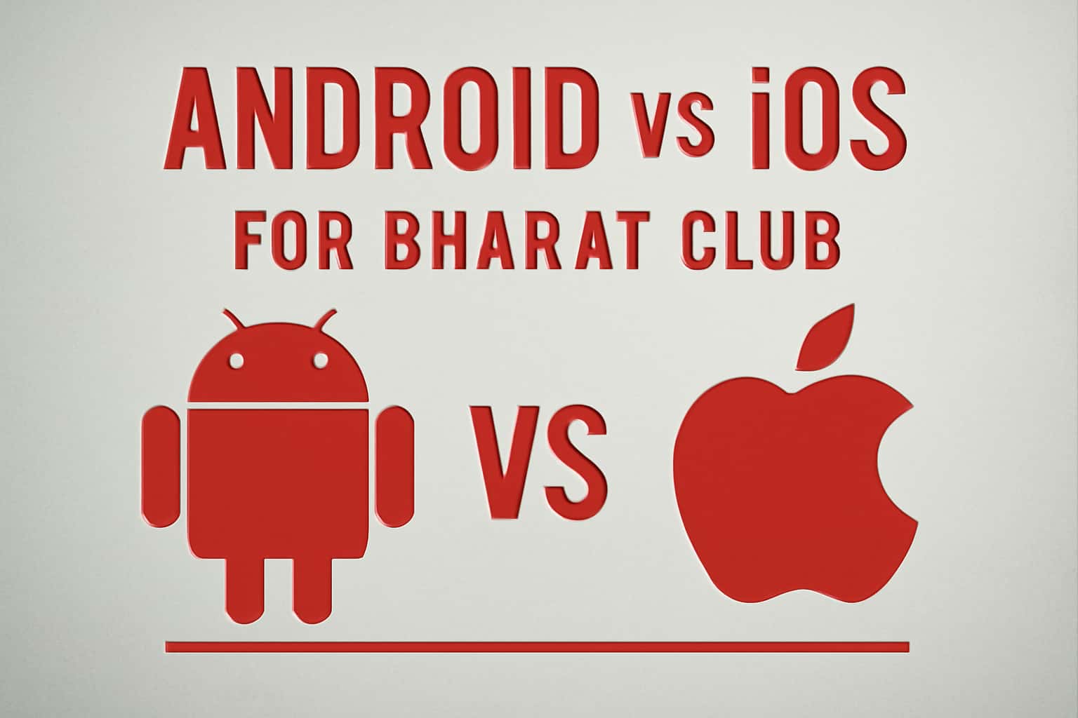 An informative scene comparing Android and iOS platforms for Bharat Club application.