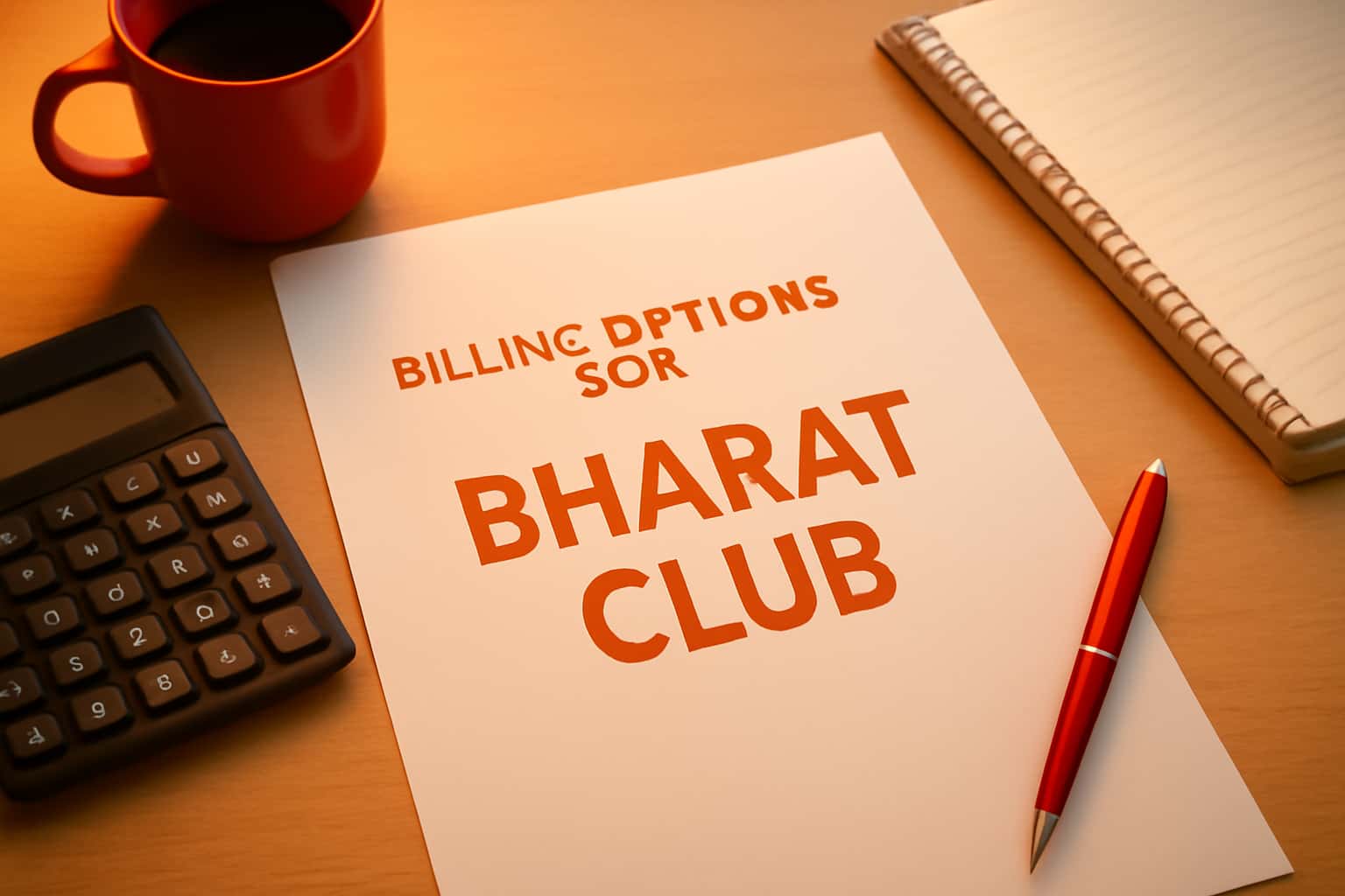 Informational graphic about Billing Options for Bharat Club with modern design.