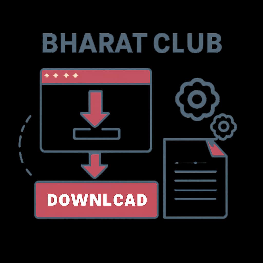Illustration depicting the download steps for the Bharat Club app.