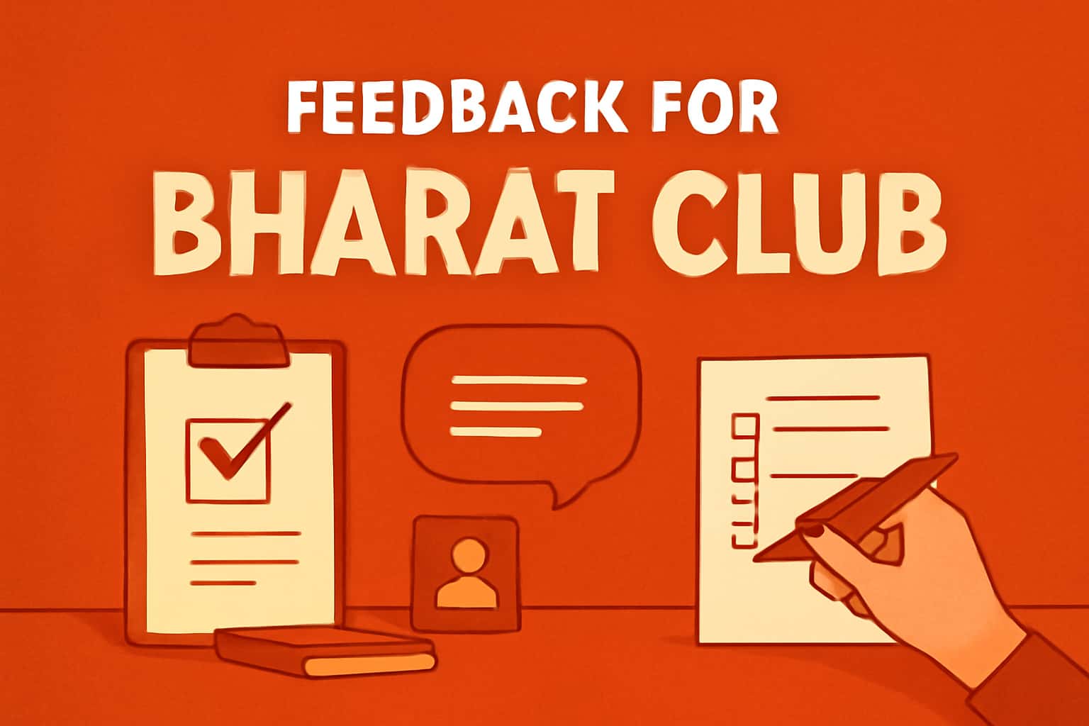 An informational scene related to feedback for the Bharat Club app.