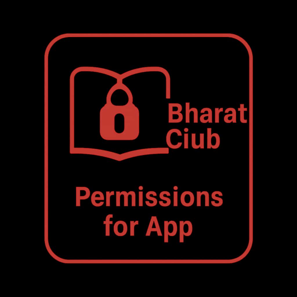 An informative badge symbolizing the permissions for Bharat Club app.