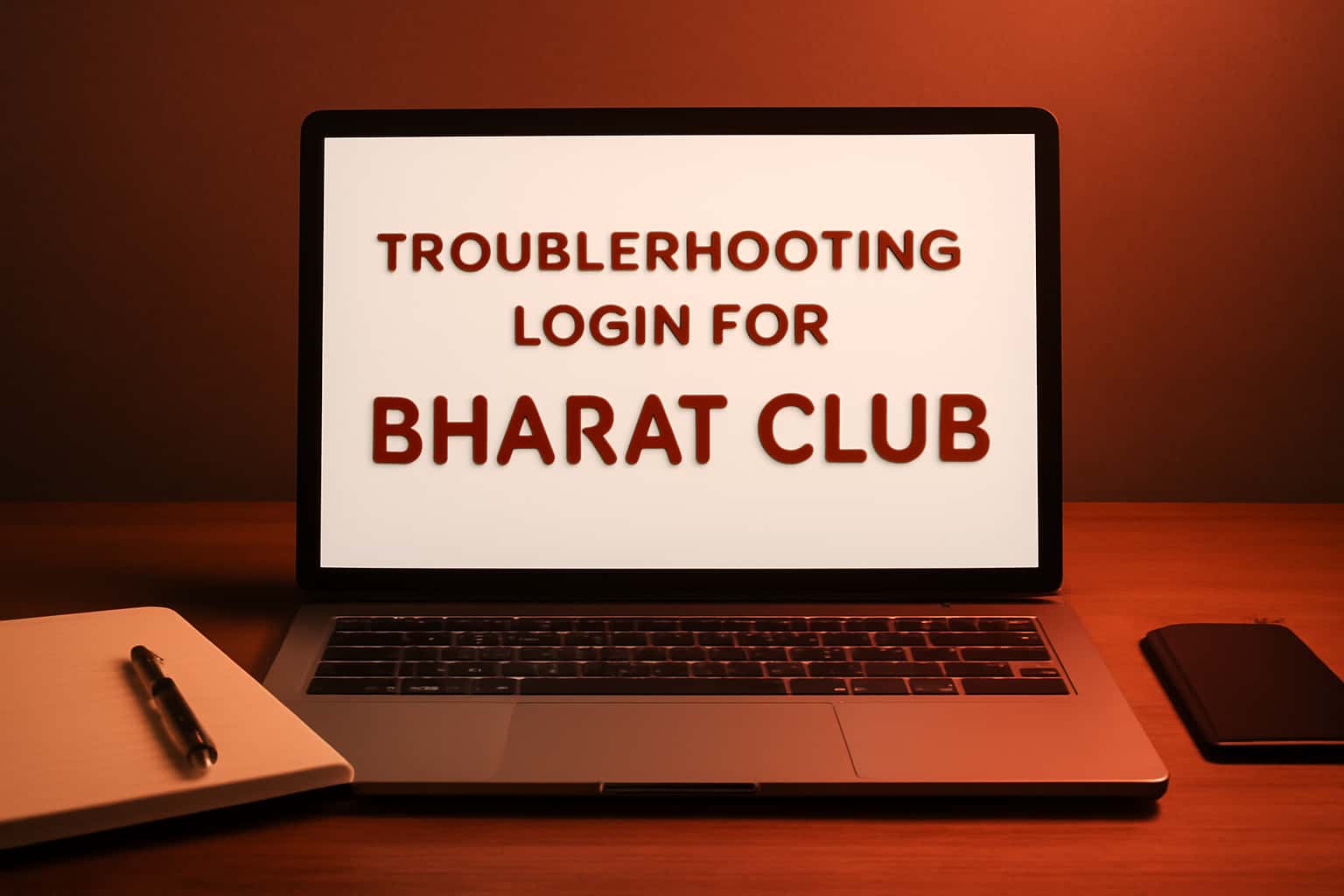 A high-tech visualization of troubleshooting login for Bharat Club.